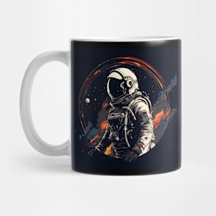 Spaceship Illustration: Multicolor Artwork Mug